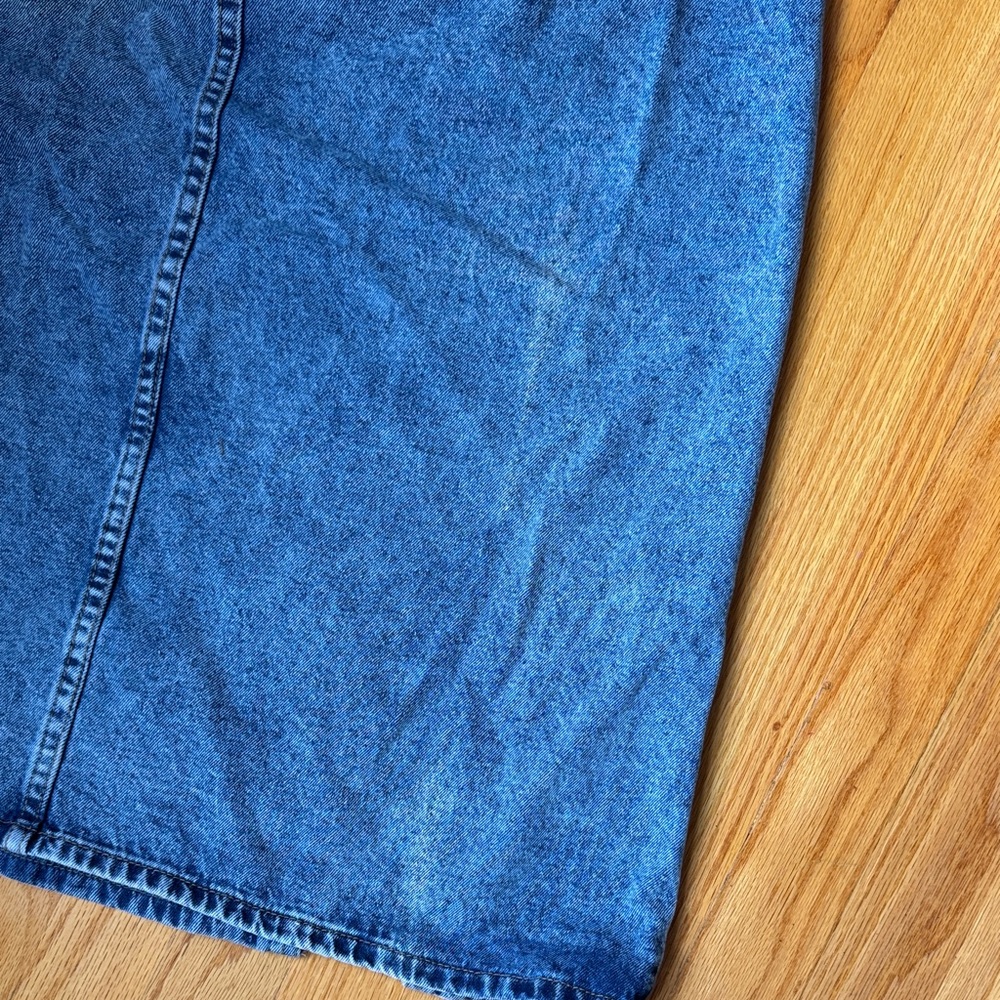 SHEIN Acid Wash Denim Midi Skirt in Light Blue with Front Slit - Picture 4 of 4